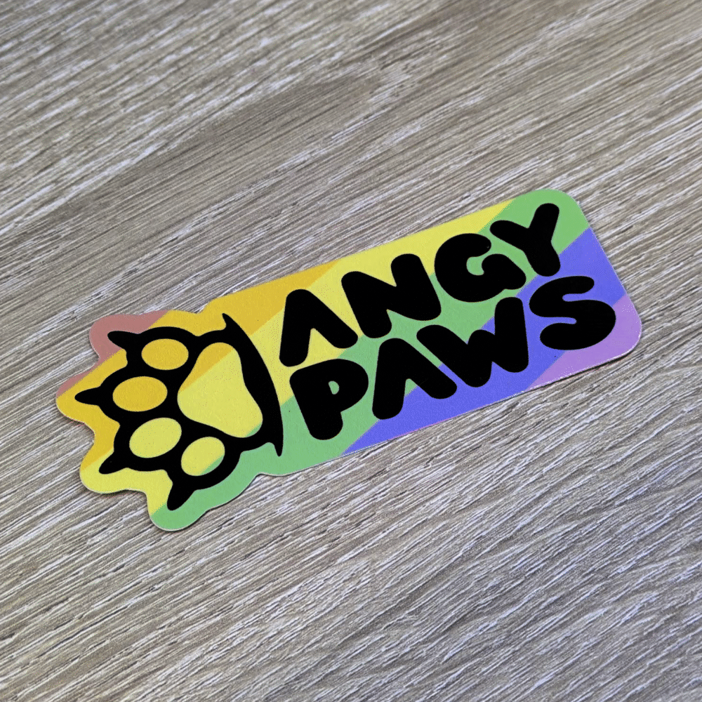 Angy Paws Pastel Rainbow Sticker