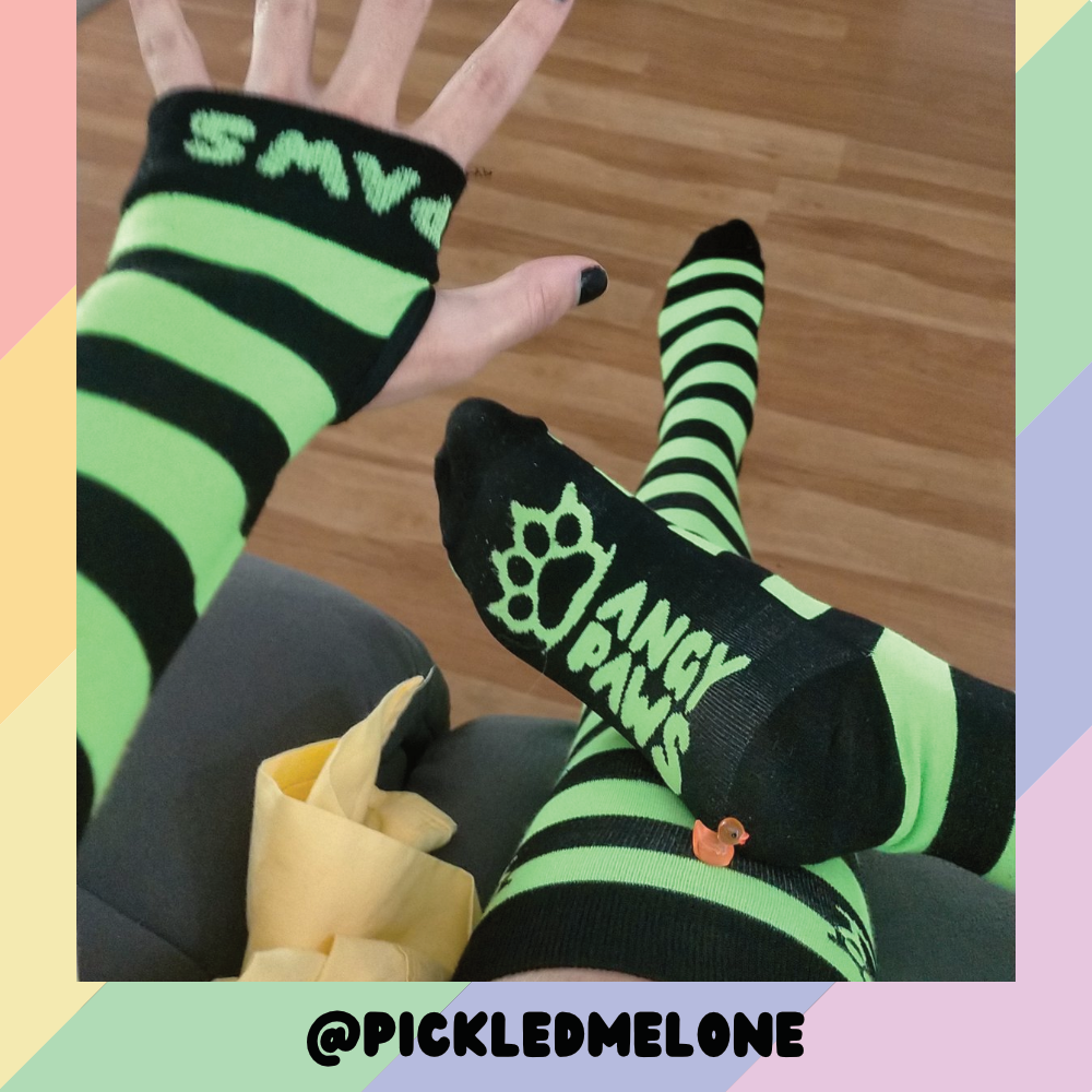 Neon Green vs Black Sockies