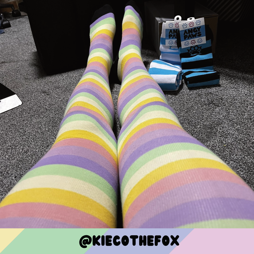 Pastel Rainbow Slim Thigh High Sockies