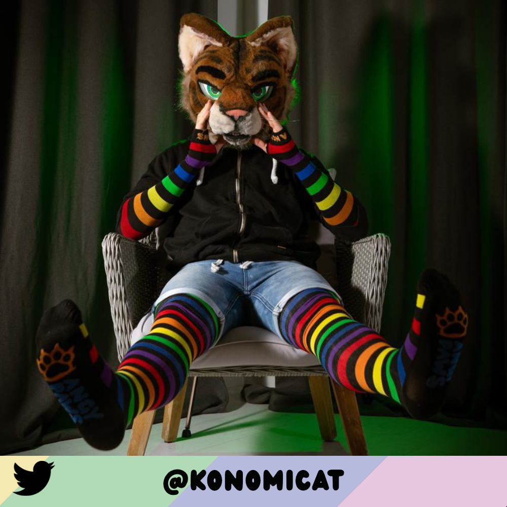 Rainbow vs Black Slim Thigh High Sockies