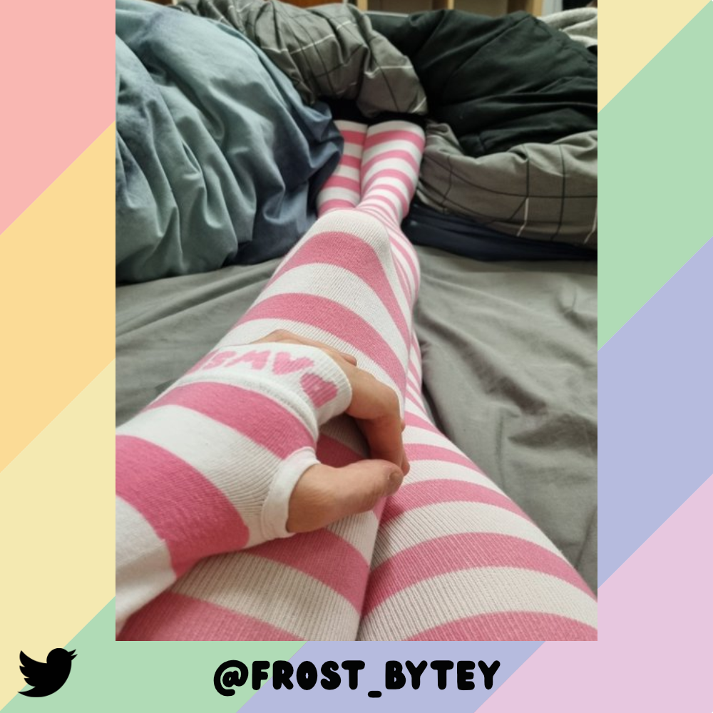 Light Pink vs White Thigh High Sockies