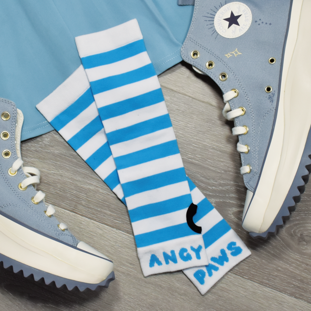 Light Blue vs White Arm Warmers
