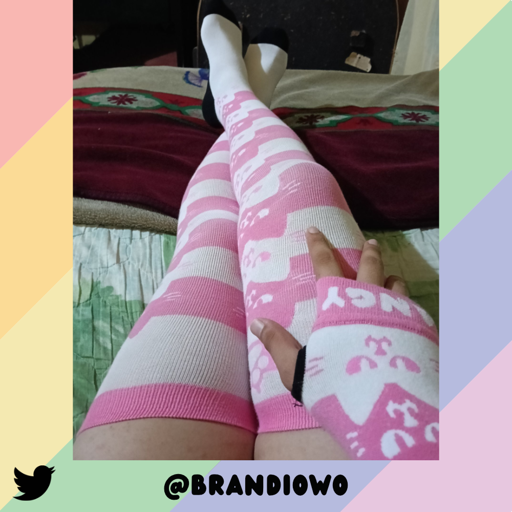 Light Pink Angy Cat Stak Arm Warmers