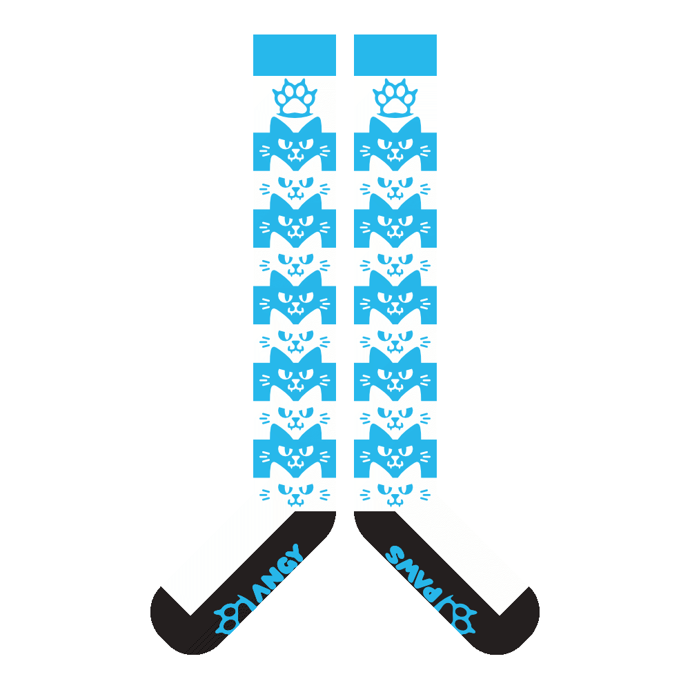 Light Blue Angy Cat Stak Sockies