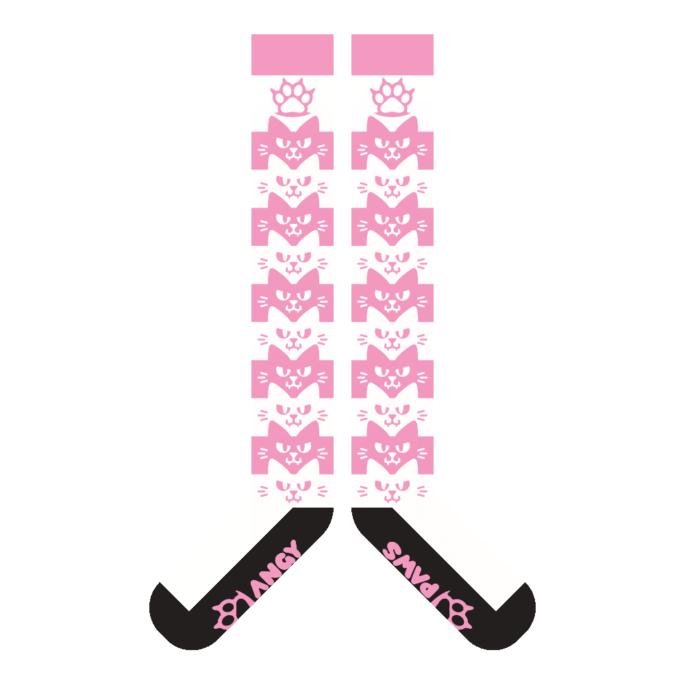 Light Pink Angy Cat Stak Sockies
