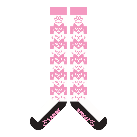 Light Pink Angy Cat Stak Sockies
