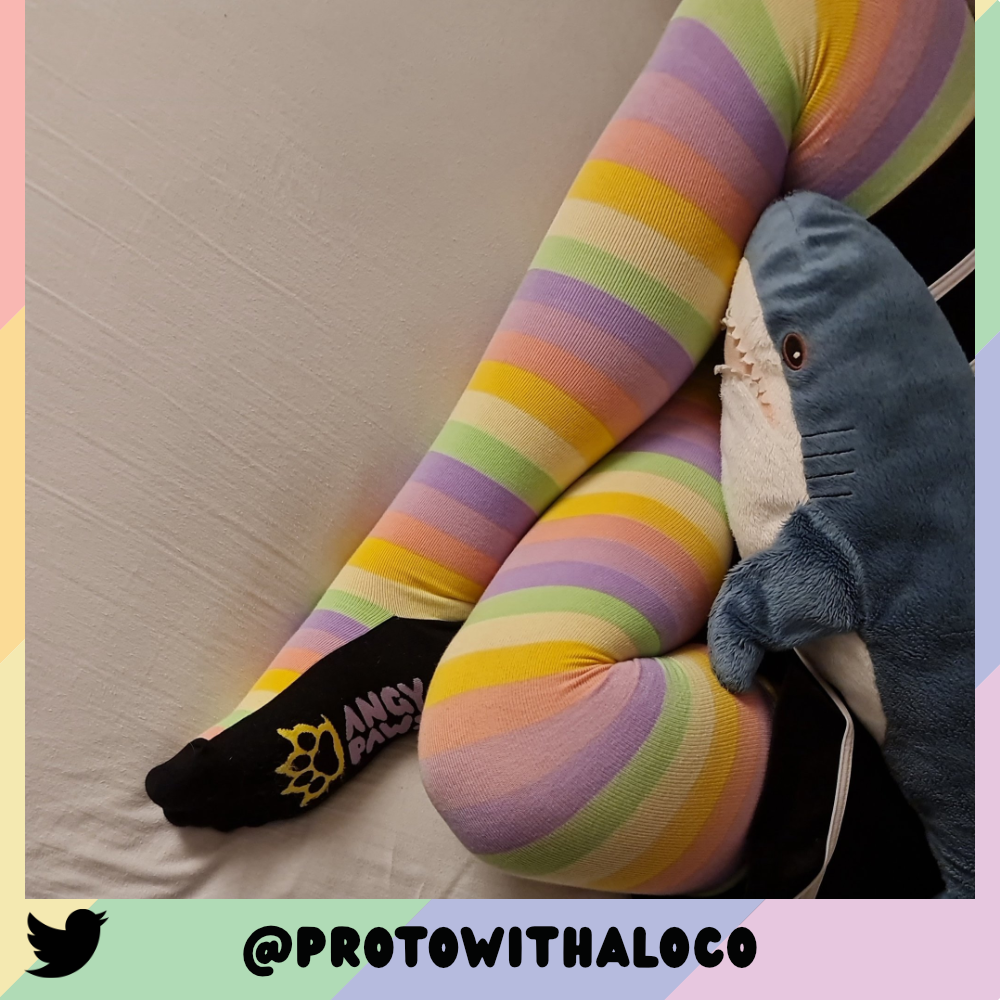Pastel Rainbow Slim Thigh High Sockies