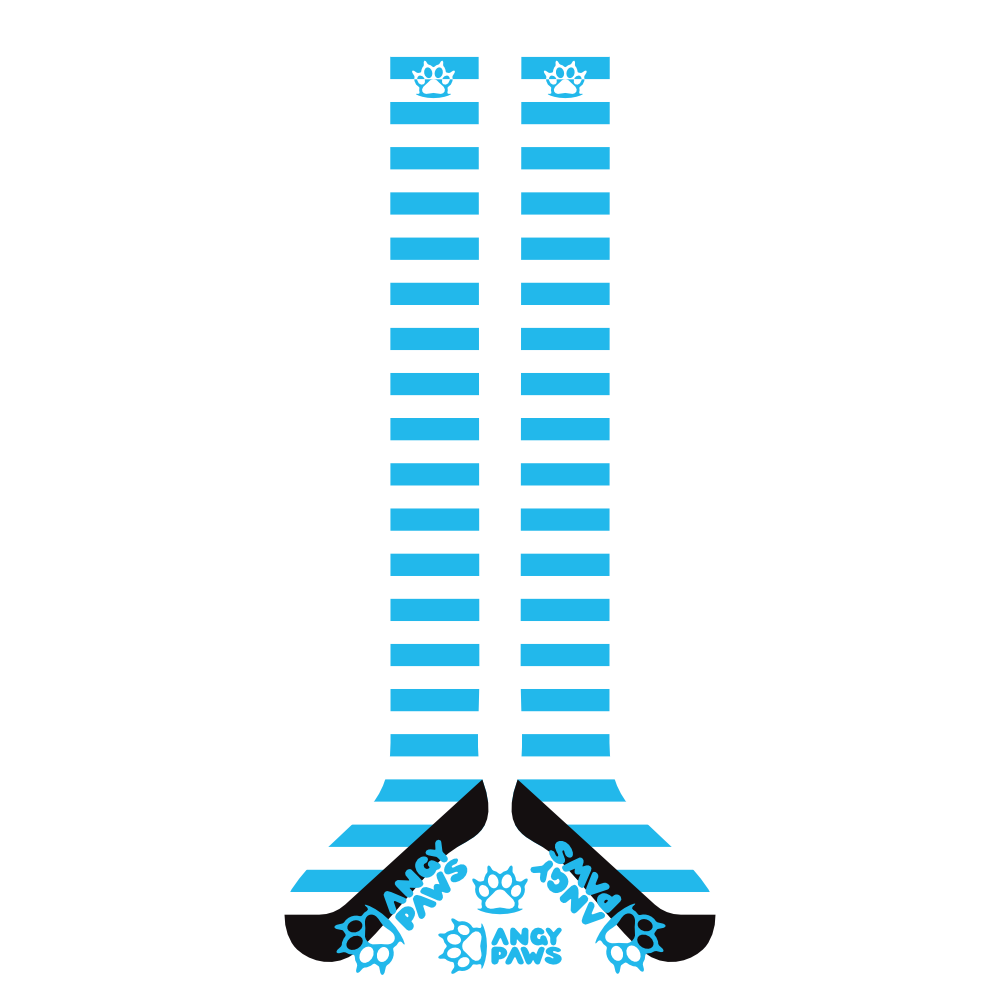 Light Blue vs White Slim Thigh High Sockies