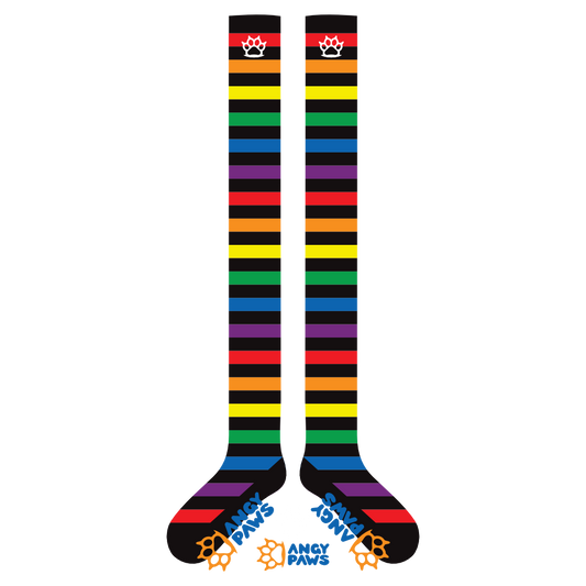 Rainbow vs Black Thigh High Sockies