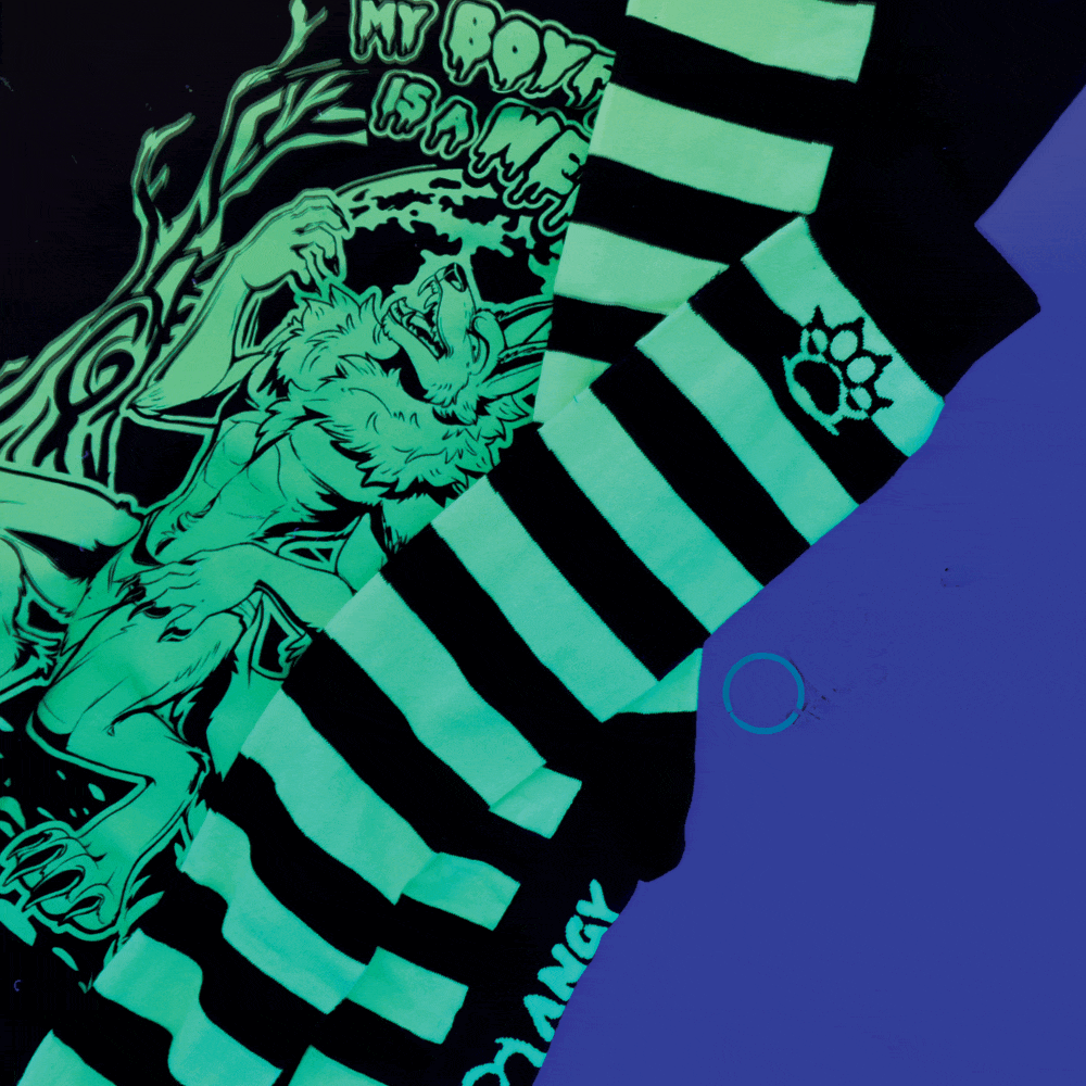 Neon Green vs Black Thigh High Sockies (old version)