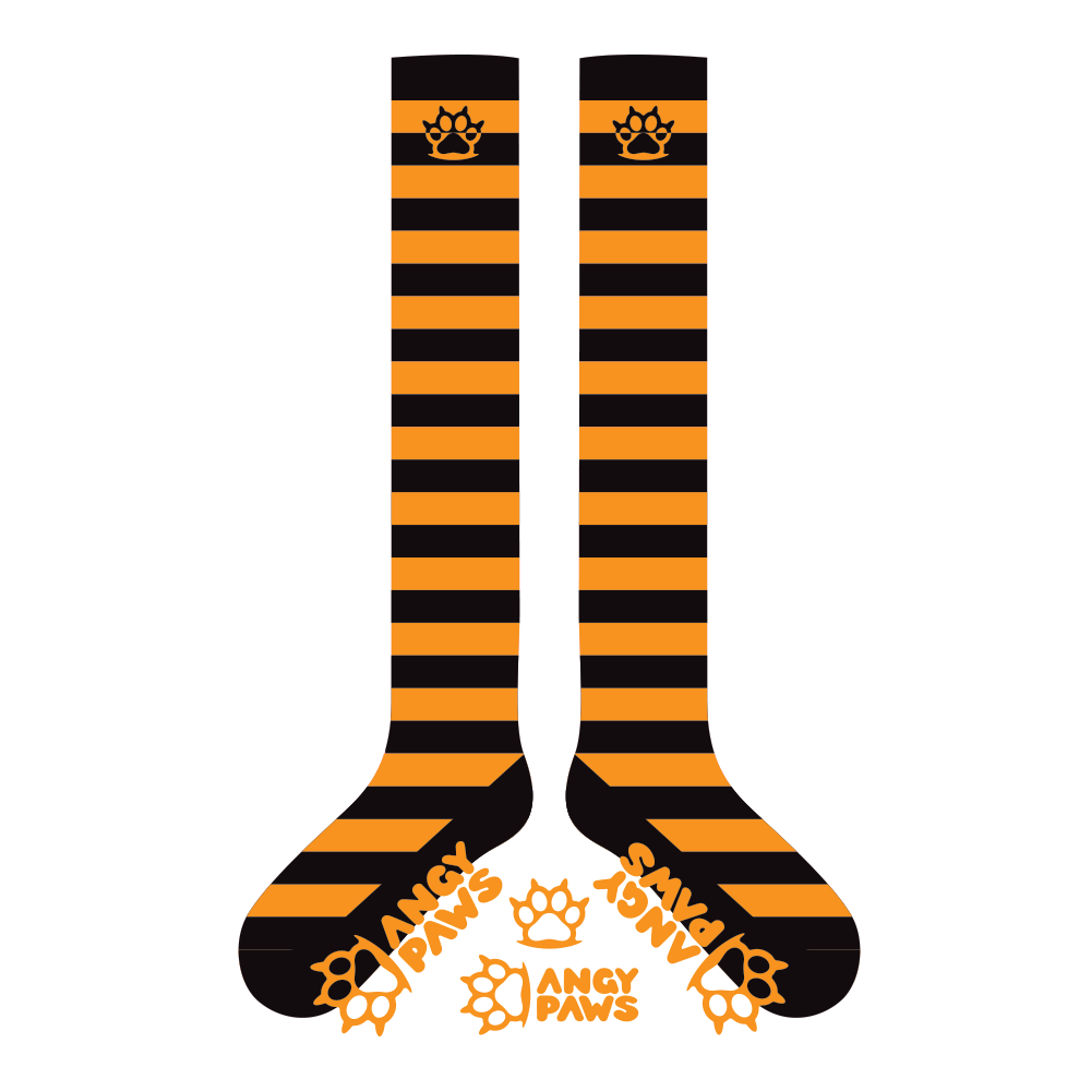 Neon Orange vs Black Sockies