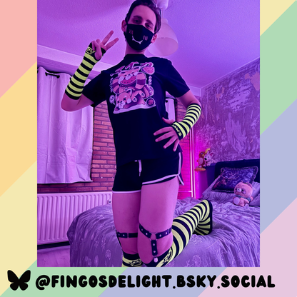 Neon Yellow vs Black Knee Socks