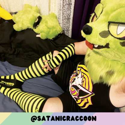 Neon Yellow vs Black Knee Socks