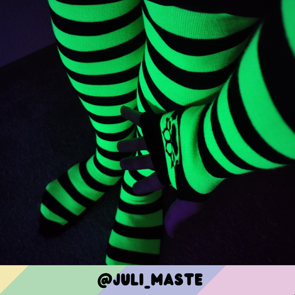 Neon Yellow vs Black Knee Socks