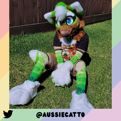 Monstera Kitten Knee Socks