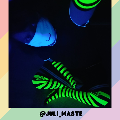 Neon Yellow vs Black Knee Socks