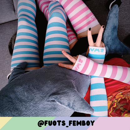 Light Blue vs White Arm Warmers