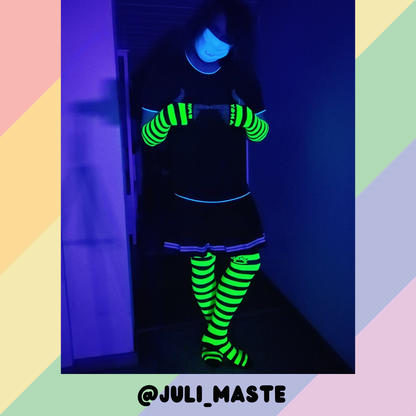 Neon Yellow vs Black Knee Socks