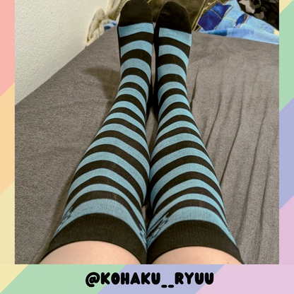 Ice Blue vs Black Knee Socks