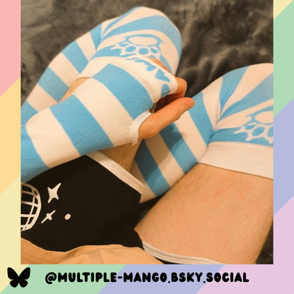 Light Blue vs White Arm Warmers