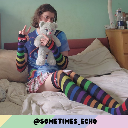 Rainbow vs Black Arm Warmers