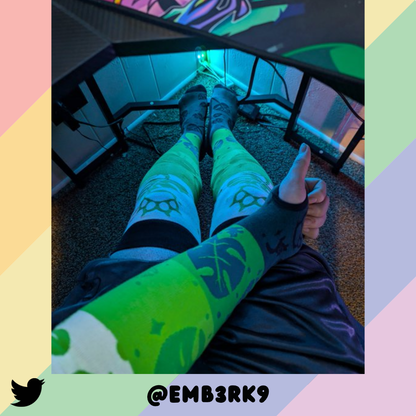 Monstera Kitten Knee Socks