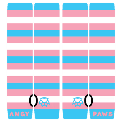 Mitaines aux couleurs de la Fierté trans