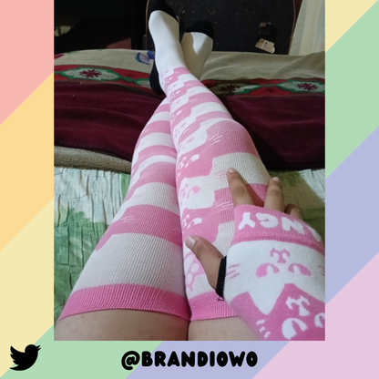 Light Pink Angy Cat Stak Arm Warmers