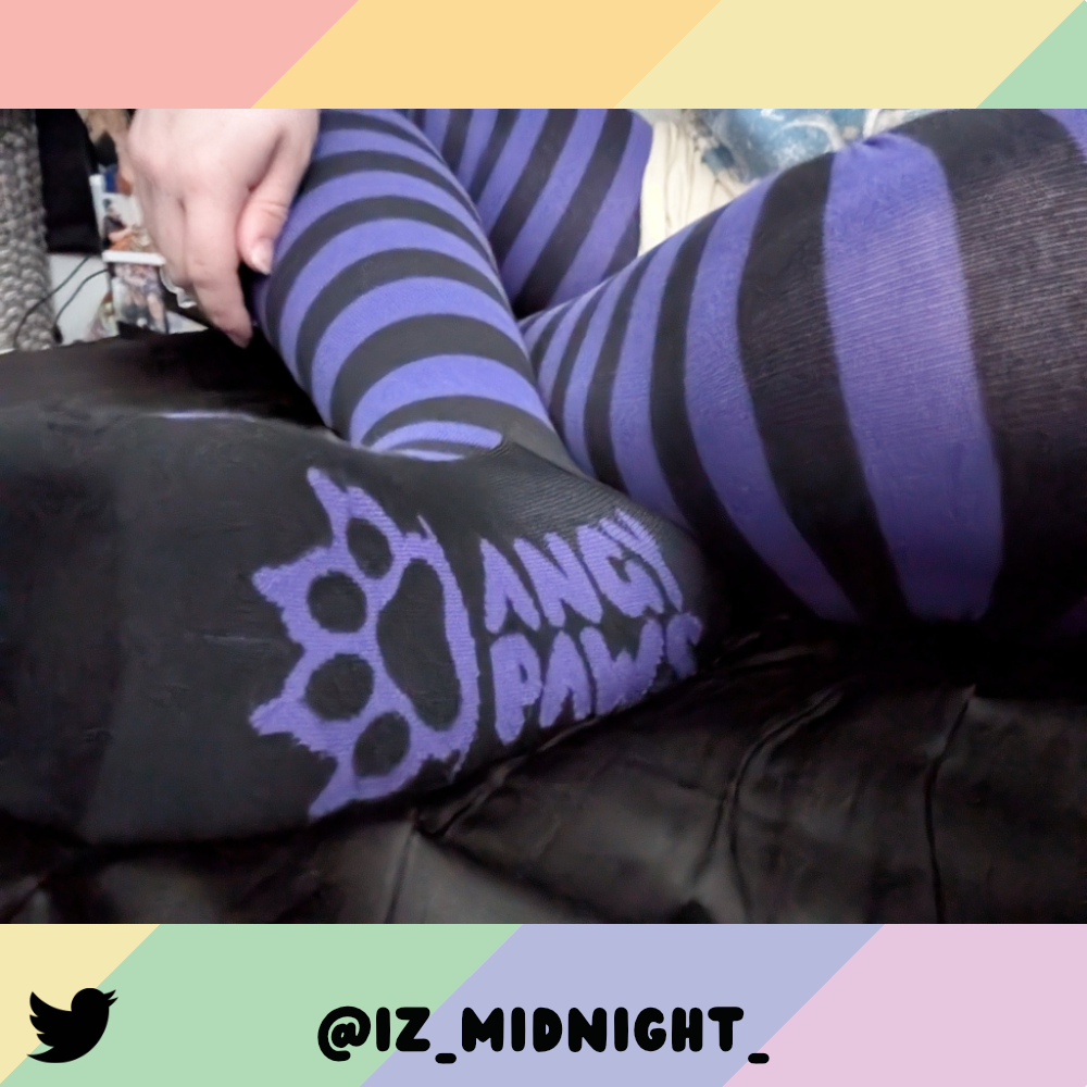 Purple vs Black Slim Thigh High Sockies