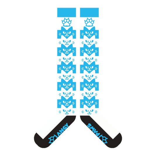 Light Blue Angy Cat Stak Sockies
