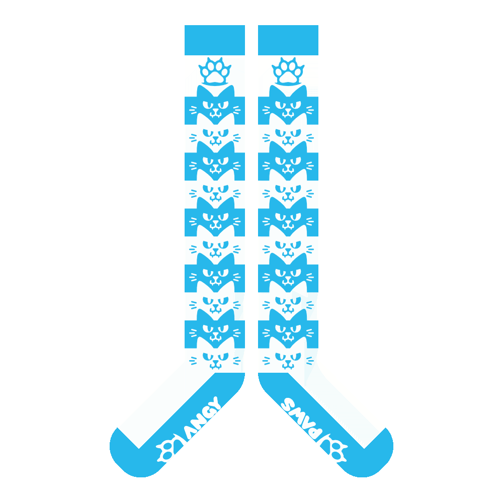 Light Blue Angy Cat Stak Sockies