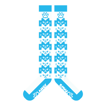 Light Blue Angy Cat Stak Sockies