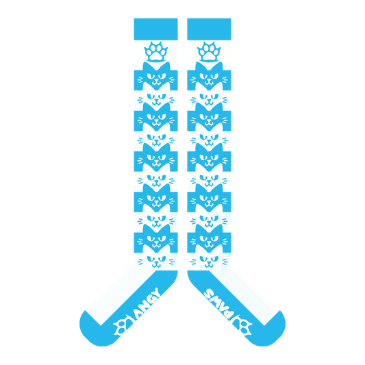 Light Blue Angy Cat Stak Sockies
