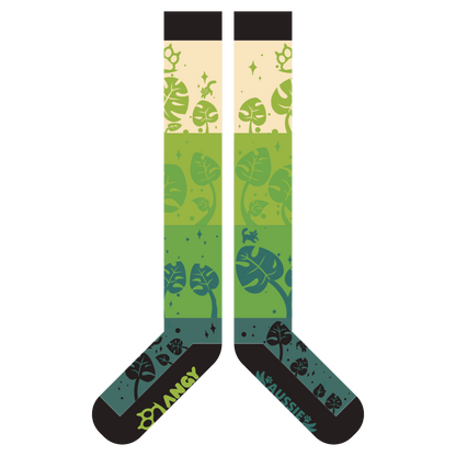Monstera Kitten Knee Socks