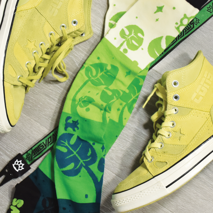 Monstera Kitten Knee Socks