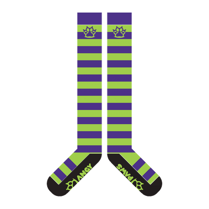 Neon Green vs Purple Sockies