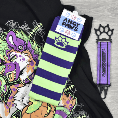 Neon Green vs Purple Sockies