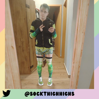 Monstera Kitten Knee Socks