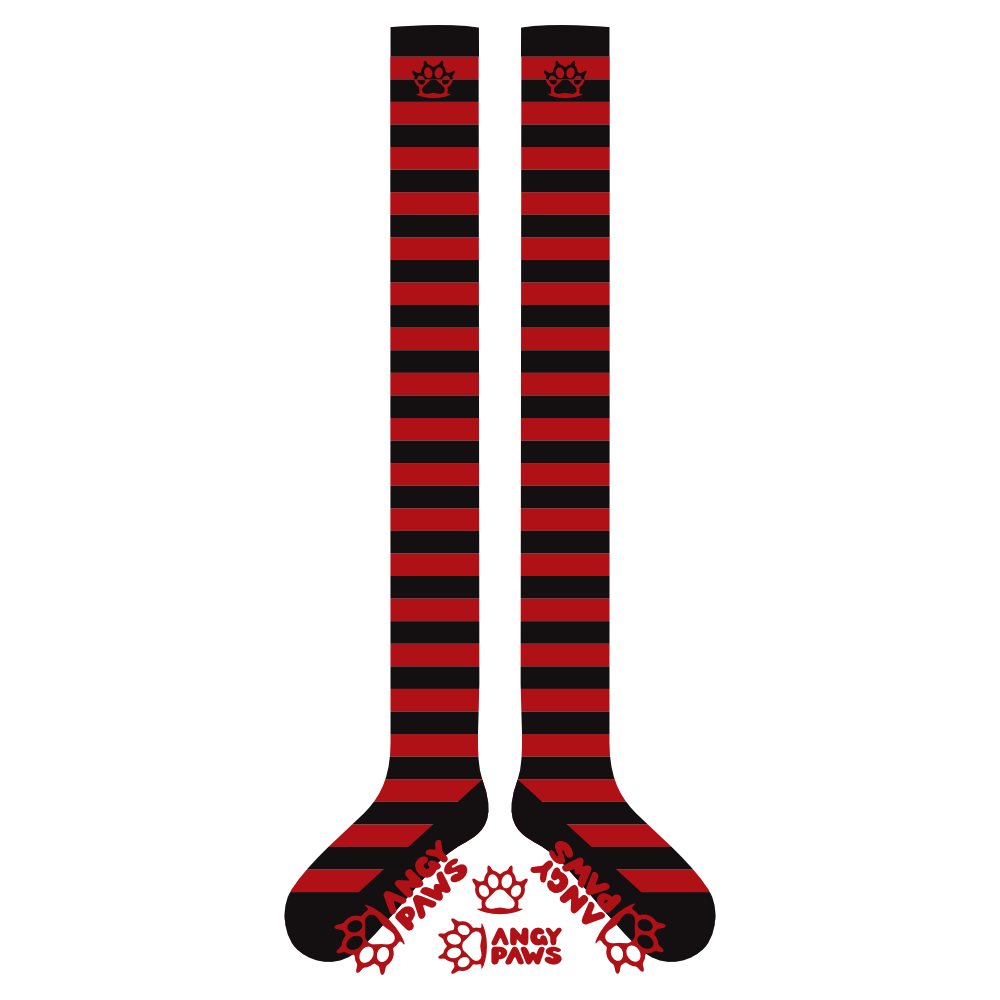 Blood vs Black Slim Thigh High Sockies