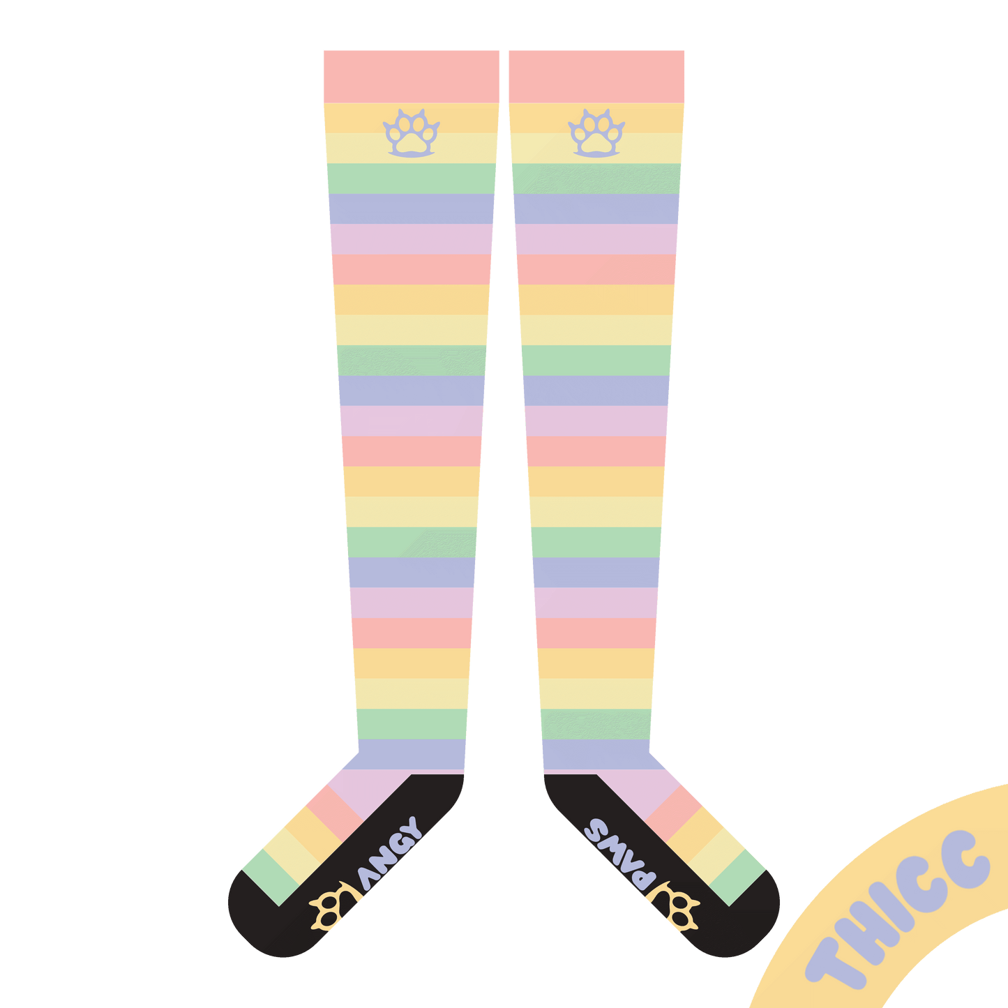 Pastel Rainbow Thigh High Sockies