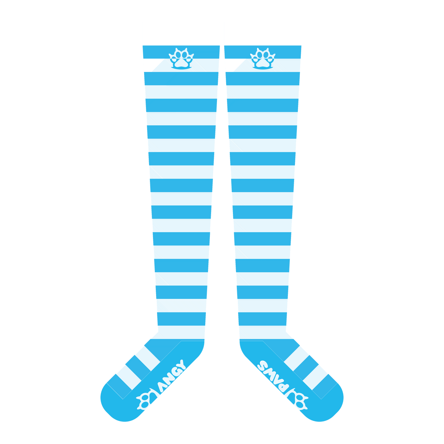 Light Blue vs White Thigh High Sockies