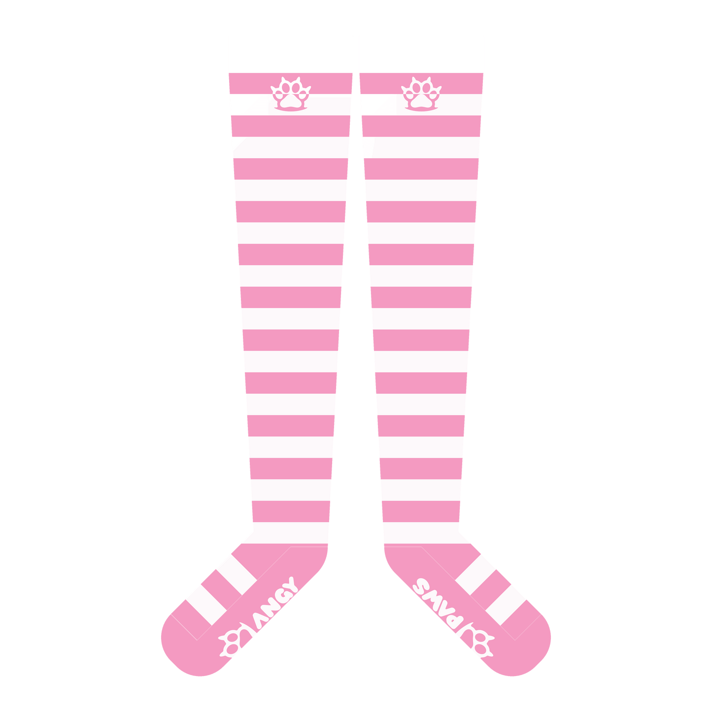 Light Pink vs White Thigh High Sockies