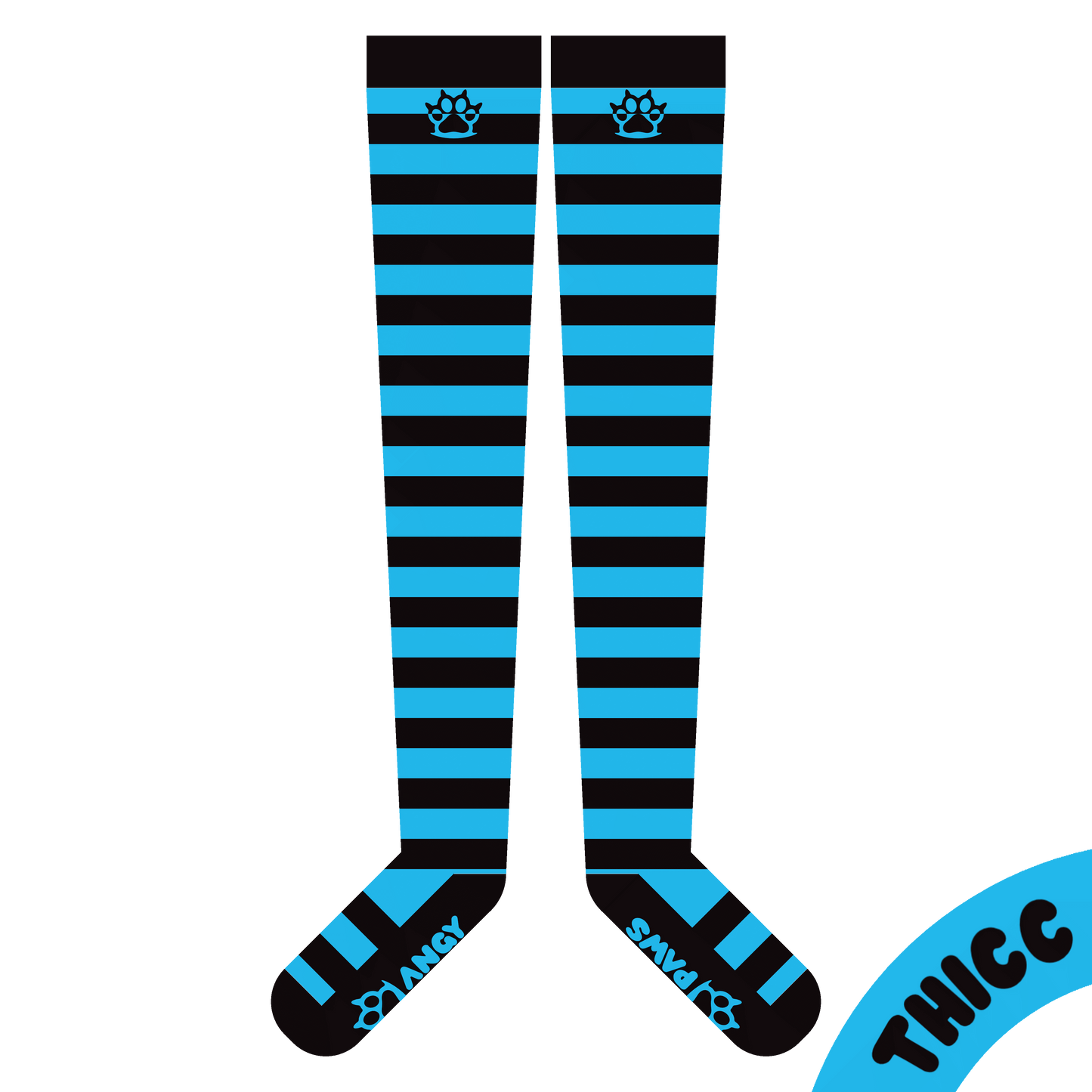 Light Blue vs Black Thigh High Sockies