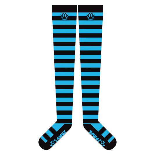Light Blue vs Black Thigh High Sockies