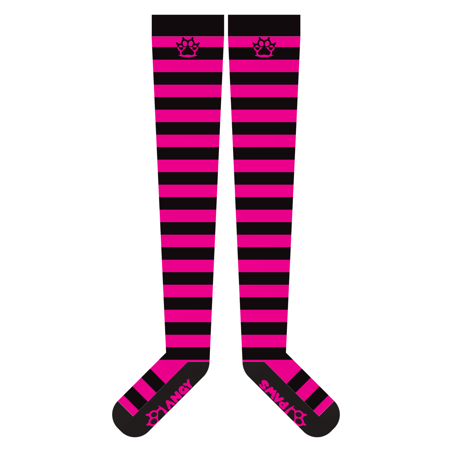Pink vs Black Thigh High Sockies