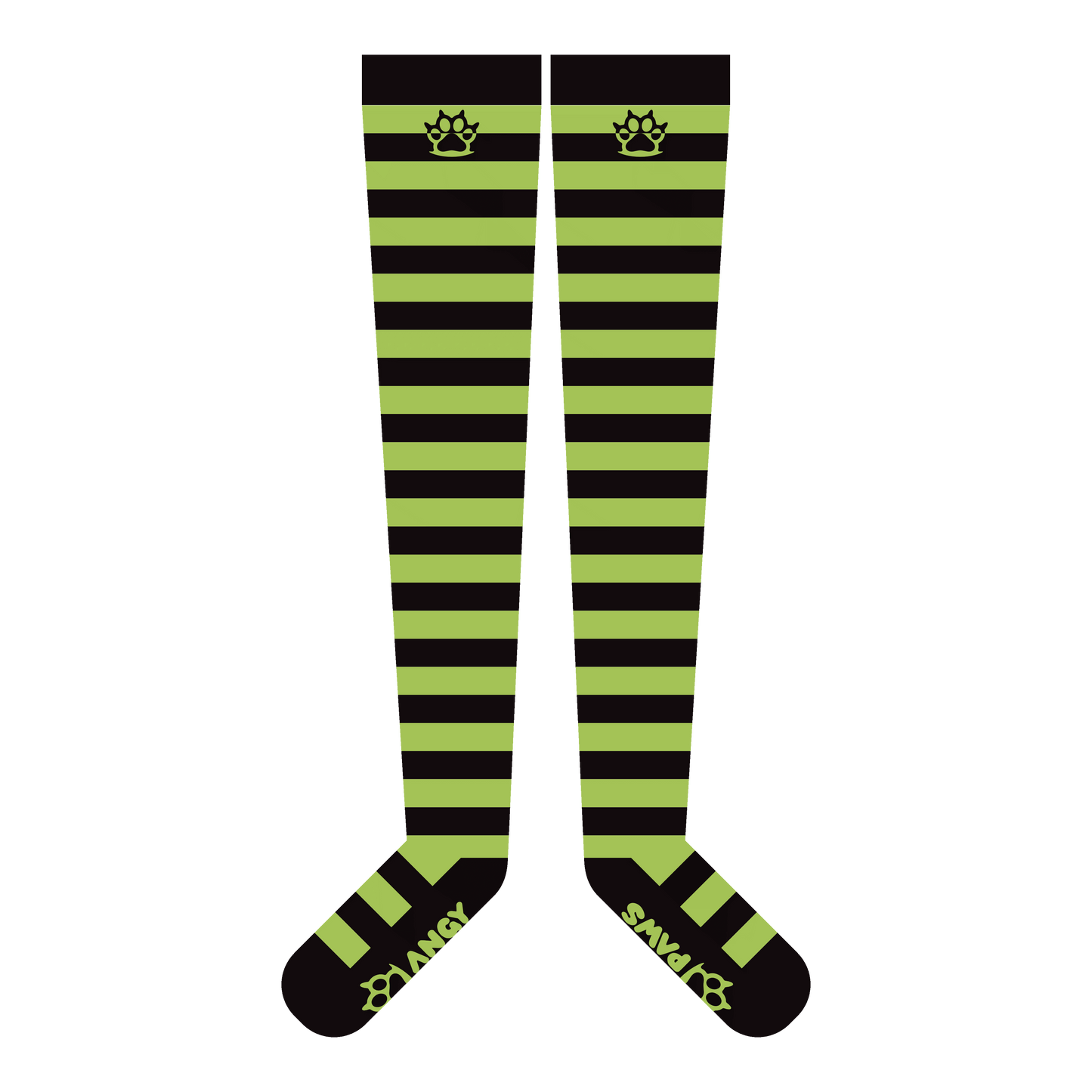 Neon Green vs Black Thigh High Sockies