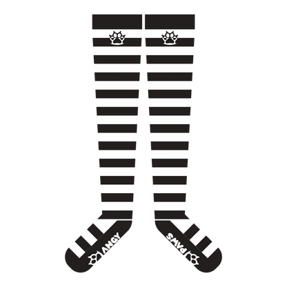 Black vs White Thigh High Socks