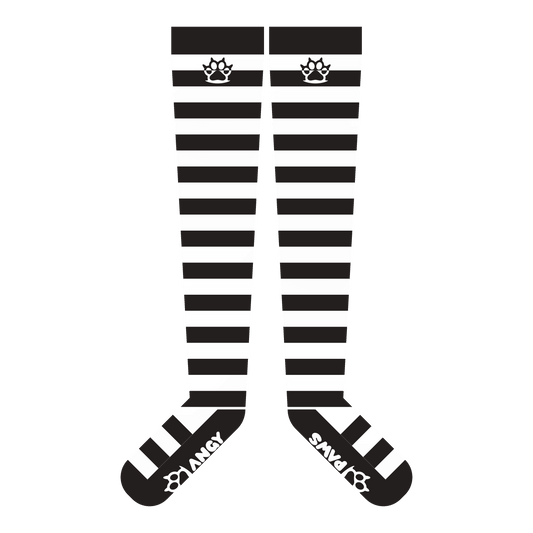 Black vs White Thigh High Sockies