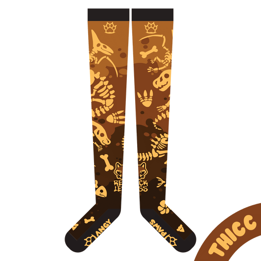 Dino Bones Thigh High Sockies