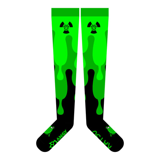 Radioactive Shrimp Thigh High Sockies